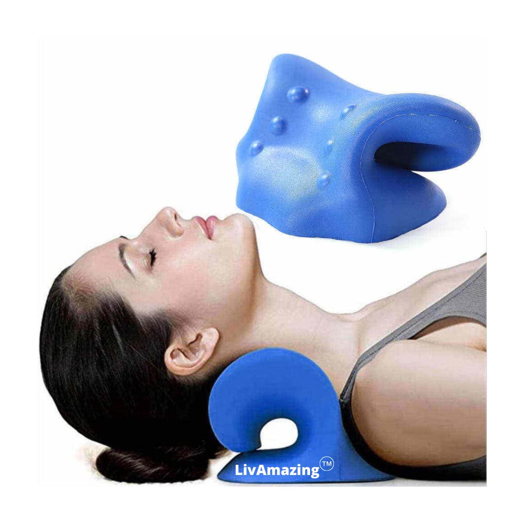 Neck and Shoulder Relaxer- Cervical Traction Device- Upgraded Memory Foam- This is for TMJ Pain Relief and Cervical Spine Alignment