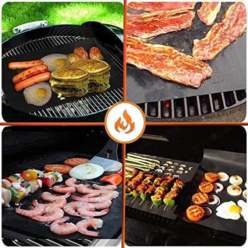 QH7 BBQ Grillmatte,auf Jede Größe zugeschnitten, Antihaft Grillmatten Grillplatte Gasgrill, Backpapier Wiederverwendbar,für Holzkohlegrill, Elektronischen Grill, PFOA-Frei (180 x 40) CM