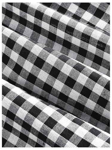 Image of Floerns Women's Plaid Ruched Bust Sleeveless Vintage Bowknot Pleated Short Dresses