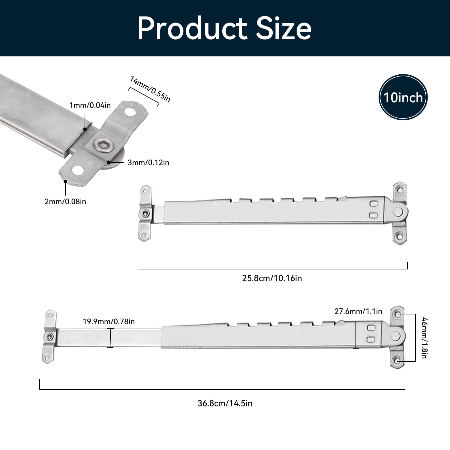 Tissting Window Stay Window Support Limiter Right Window Bracing Limiter Stainless Steel Telescopic Stand External Window Strut Windproof - Image 2