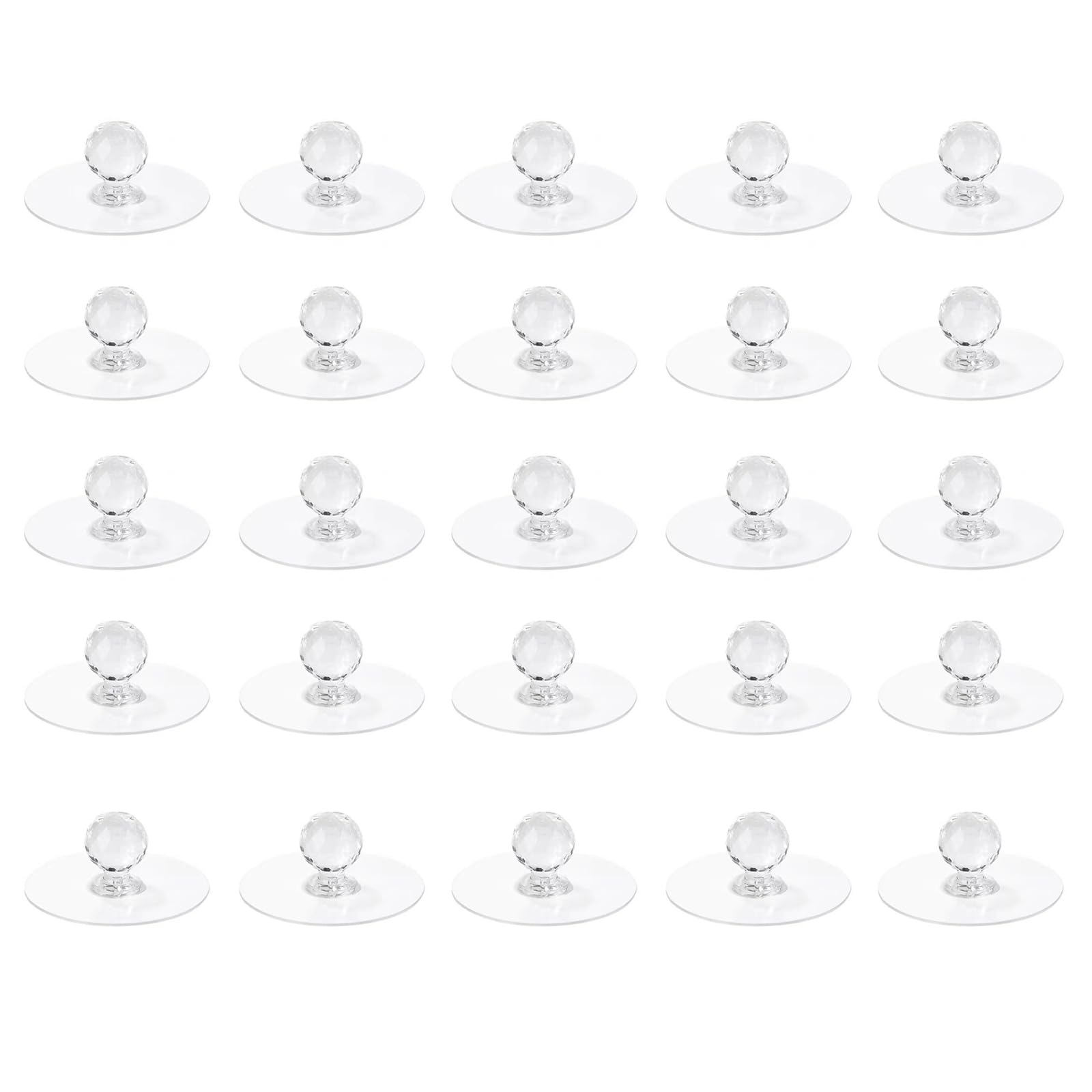 PLUSHCEWT30 Pieces Furniture Handles, Round Drawer Wardrobe Pulls, Self-Adhesive Drawer Glass French Door Knobs Multi-Functional Round Add-On Handles
