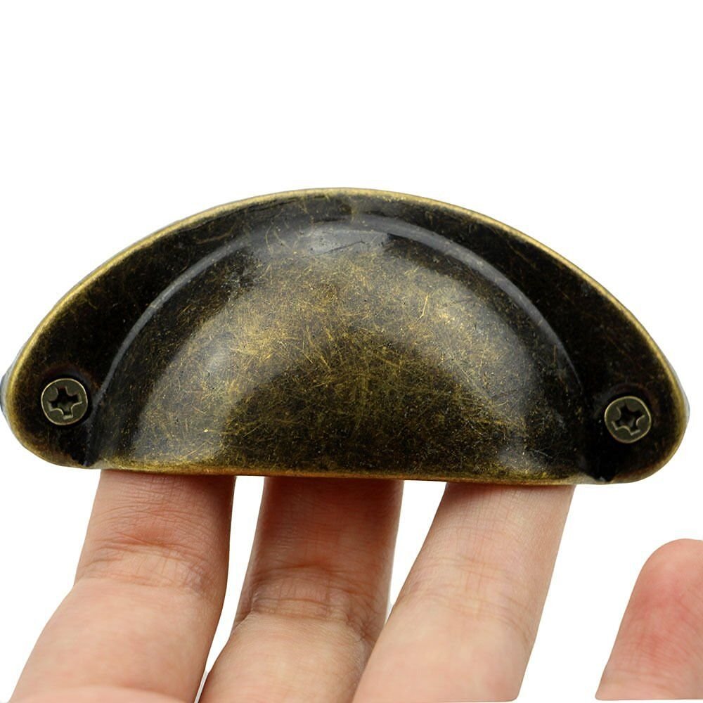 20 Pcs Vintage Cabinet Knobs, Bronze Chic Drawer Knobs, Style Round Knobs Drawers Knobs Kitchen Cupboard Handles 30mm Furniture Knobs Antique Brass - View #5