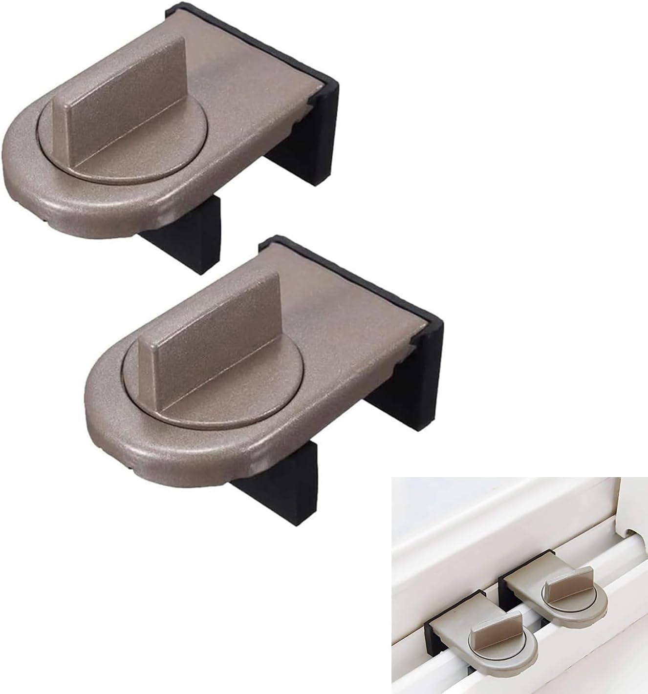 Joyzzz Sliding Window Lock, 2PCS Adjustable Sliding Door Window Locks, Iron Sliding Security Window Locks, Security Window Lock for Patio, Bedroom, Schools, Home and Office Windows(2.5-4cm Adjustment)