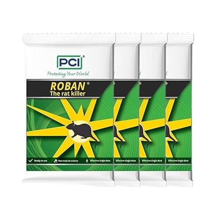 PCI Roban The Rat Killer Cake (Pack of 4) | Kills Rats Outdoors in One Feed | Effective Against All Types of Rats