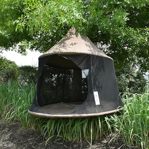 Image of Vivere Polyester Canvas Cacoon Reto Multi Person Hanging Pod - Includes Hanging Rope and Carabiner - 440 lb Weight Capacity