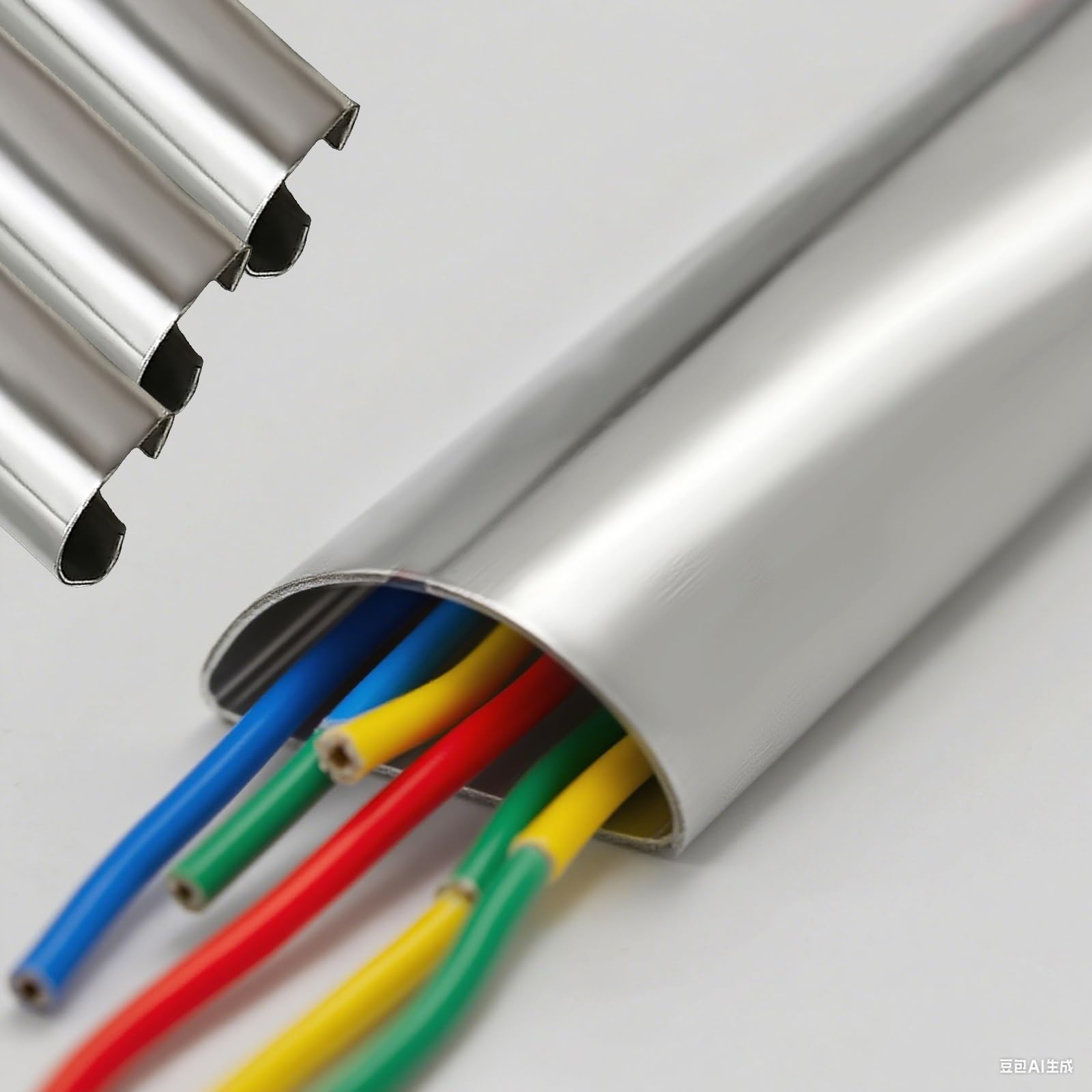 Goulotte Passe Cable Cache-câbles Mural en Métal, Cache-Fils 200, 150, 120, 100 Cm pour Téléviseur, Gestion des Câbles Et Rangement(3pc 4cm/1.6'',L 170cm/67'')