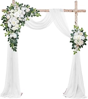 Wedding Arch Flowers Kit,Artificial Flower Arch Decor (Set of 3),2pcs Ar...
