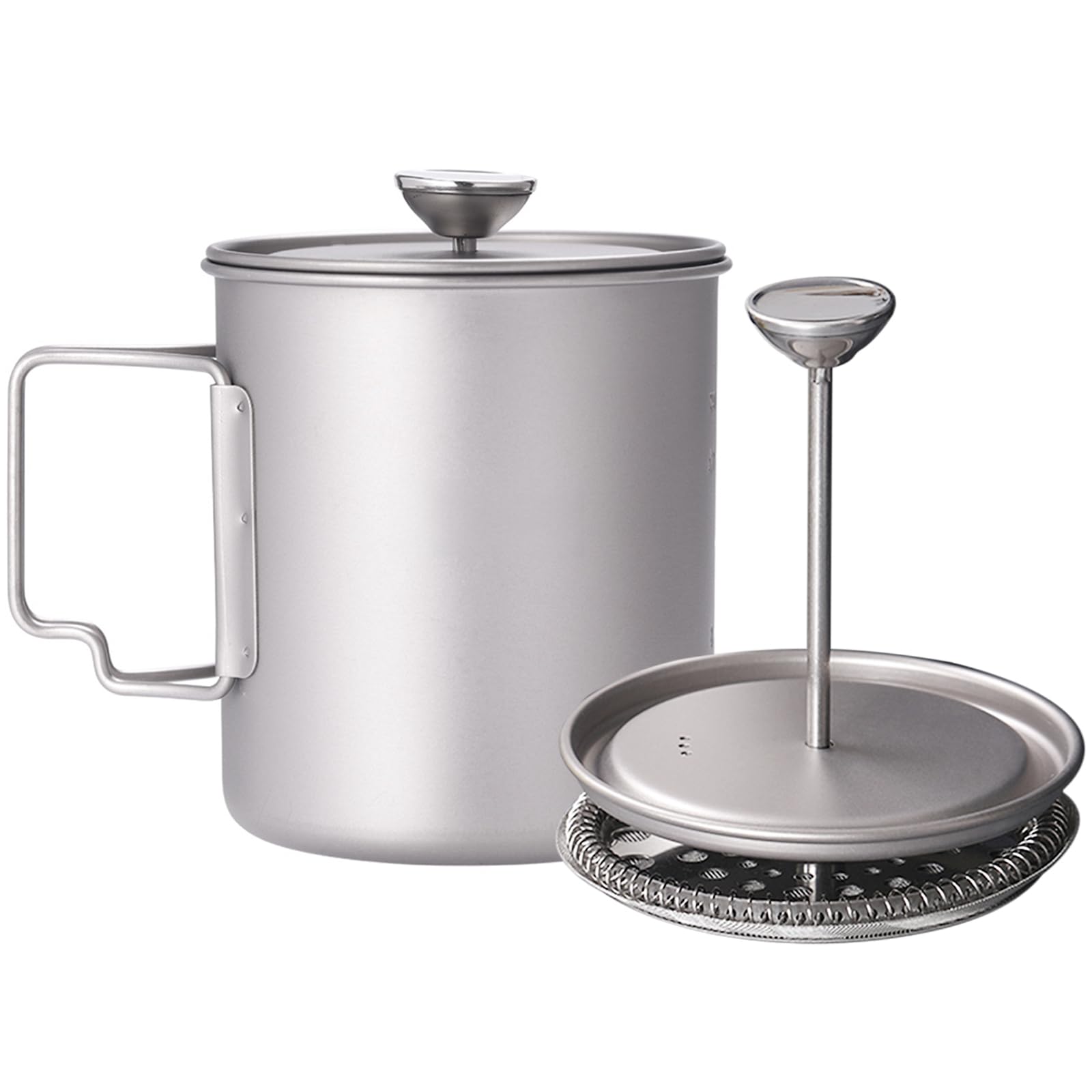 Tazza da caffè in titanio da 750 ml, con coperchio, leggera, rimovibile, per campeggio, escursionismo, picnic, viaggi in spalla