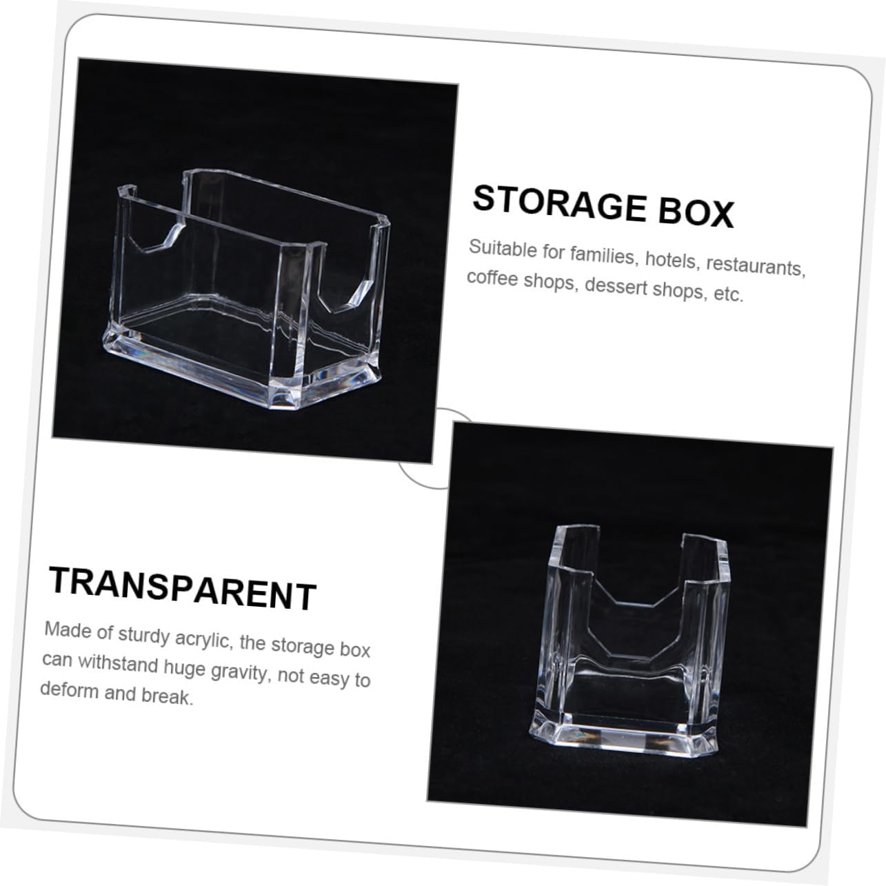 6-Piece Acrylic Coffee and Sugar Packet Organizer Box Coffee Bag Storage Container for Home and Office