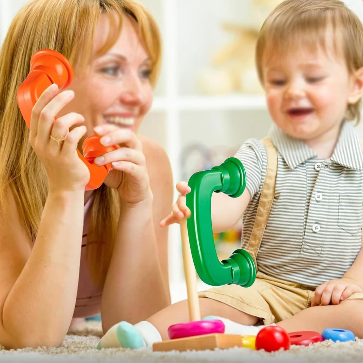 Namvo Lot de 6 téléphones chuchotés, Jeu d'aide à la Lecture et à la prononciation, Jeu d'entraînement auditif, Jeu d'amélioration de la Paraphrase linguistique, écoute de Votre Propre Voix (Roug
