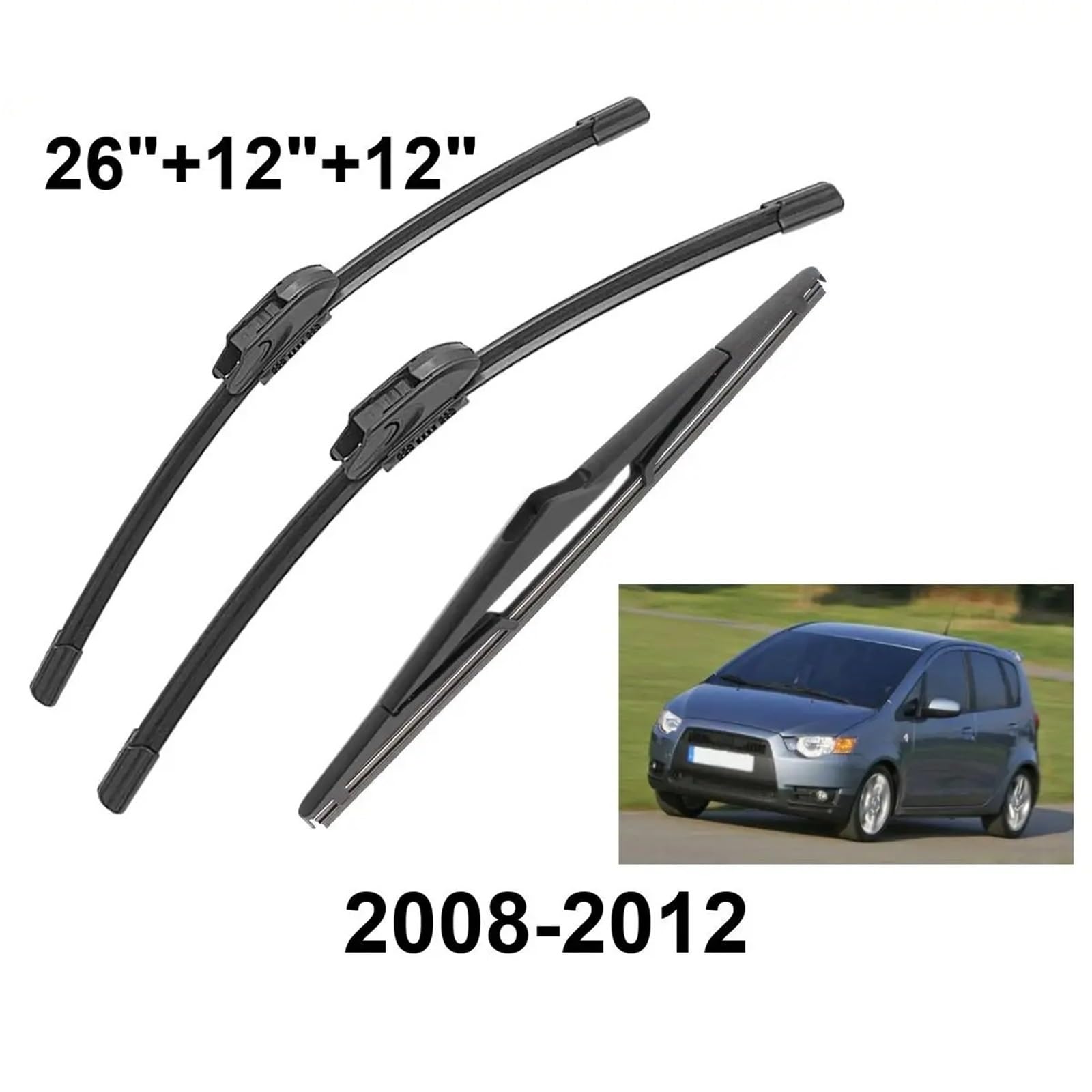 Limpia Parabrisas Para Mitsubishi Para Colt Hatchback MK6 5 Puertas 2008-2012 Escobillas Limpiaparabrisas Delanteras Traseras Accesorios Coche Kits Escobillas Limpiaparabrisas(6 PCS)