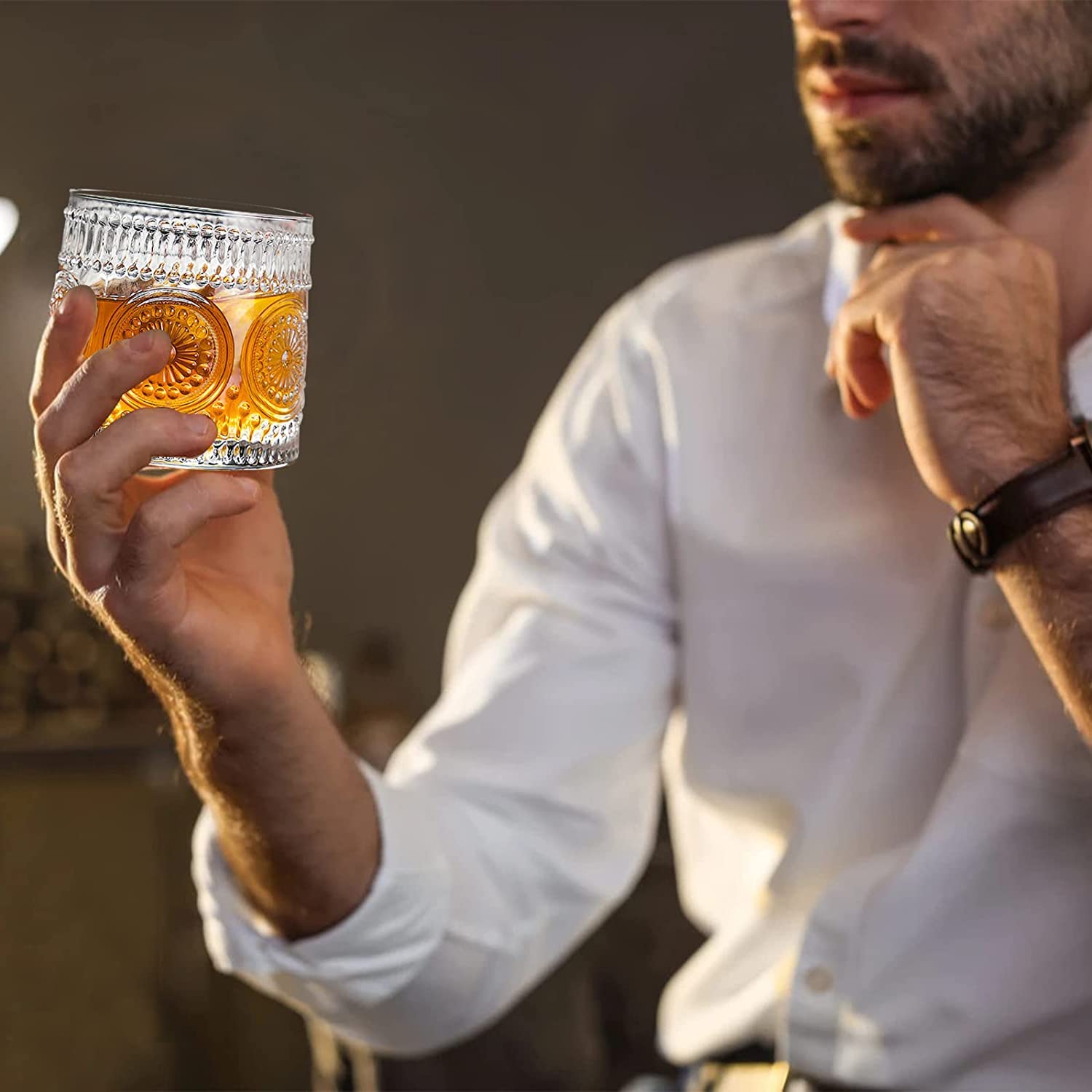 Reflector Whiskey Glasses Set - 12 Premium Crystal Tumblers -4