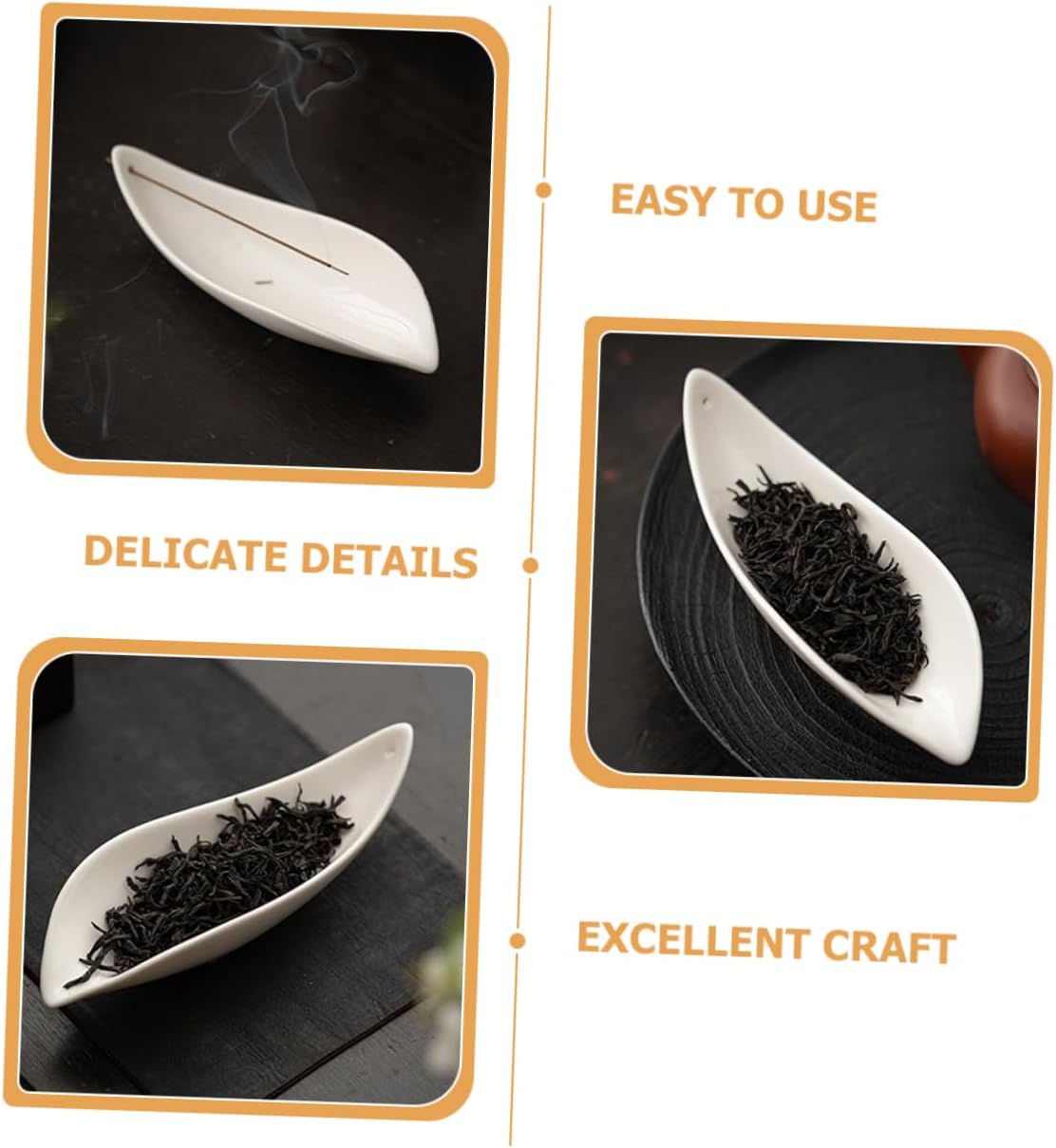 Ceramic Tea Scoop Essential Teaspoon for Chinese Kung Fu Tea for Loose Leaf Salt and Coffee Beans Easy to Clean Compact Design