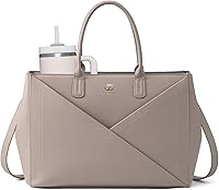 LOVEVOOK Women's 15.6" Laptop Tote Bag with Large Cup Holder - Waterproof PU Leather Teacher Work Bag, Business Briefcase