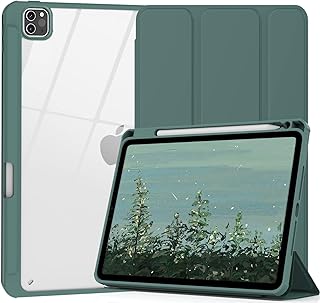 Next store Case Compatible with iPad Pro 12.9 Inch 2022/2021/2020, Case with Pencil Holder Compatible with iPad Pro 12.9 Inch 6th Gen 2022/5th/4th Gen, Auto Sleep/Wake (Dark Green)