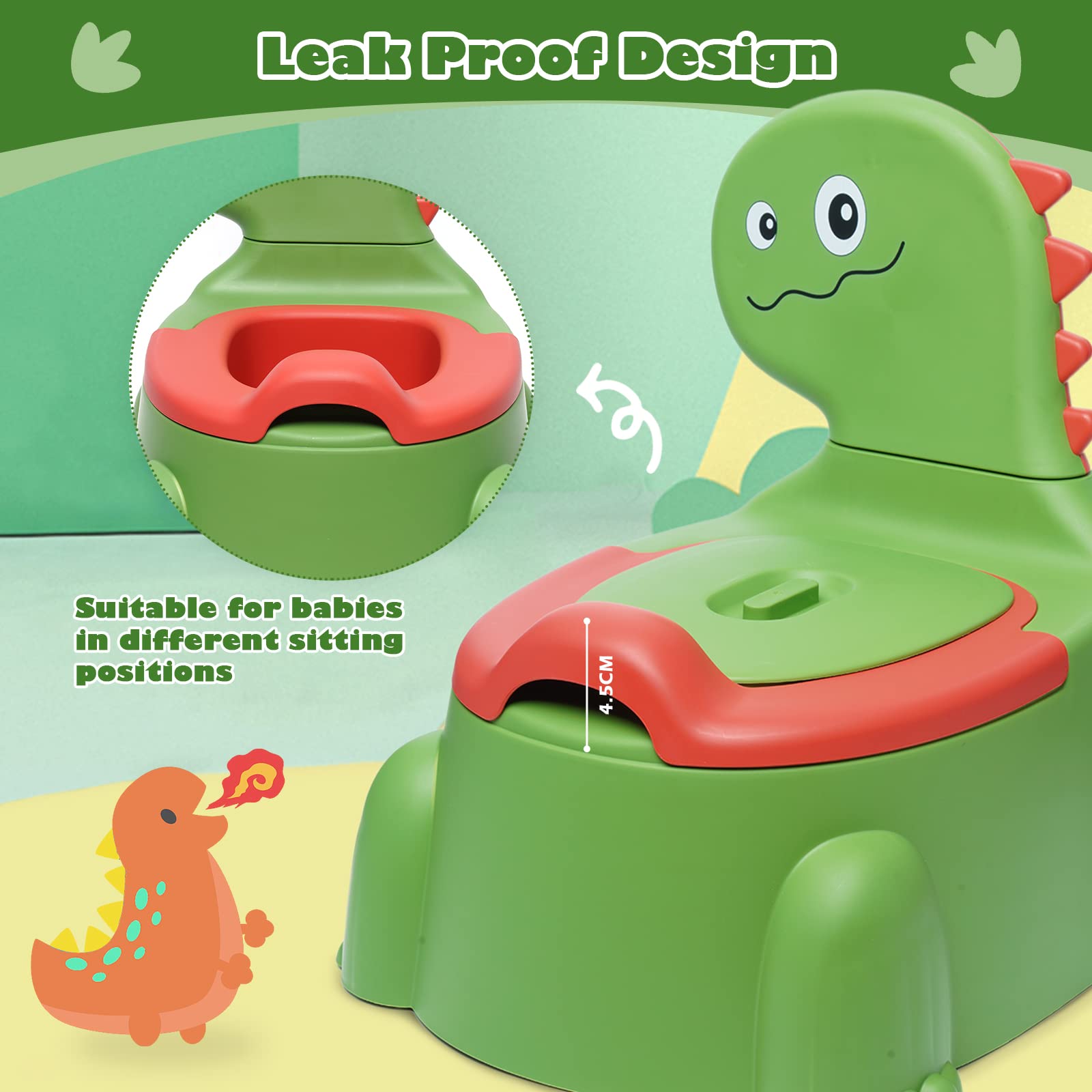 Asiento de orinal de dibujos animados para niños pequeños, fácil de limpiar y fácil de usar