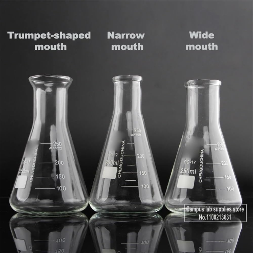 Attrezzature e forniture di laboratorio 1 pezzo 50 ml/100 ml/150 ml/200 ml/250 ml/300 ml/500 ml/1000 ml beuta di Erlenmeyer in vetro borosilicato for apparecchiature laboratorio