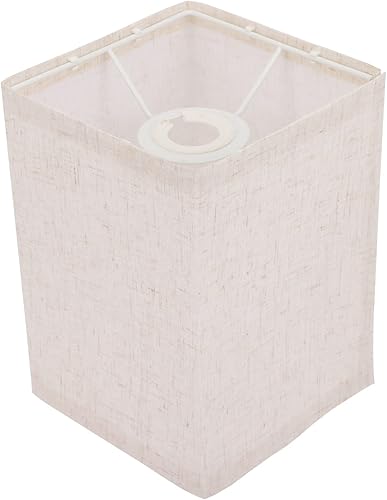 Beaupretty Pantalla de lámpara cuadrada para lámpara de tambor, protector de tela desmontable, clip en la lámpara de la bombilla, accesorio para