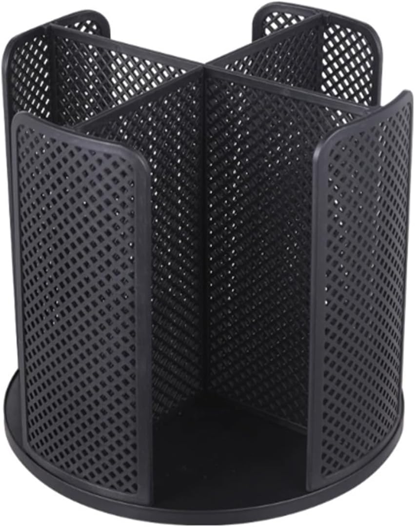 360° Rotating Plastic Cup Holder with 4 Compartments Space Saving Multipurpose Table Organizer for Kitchen and Office Sturdy Structure Easy to Clean