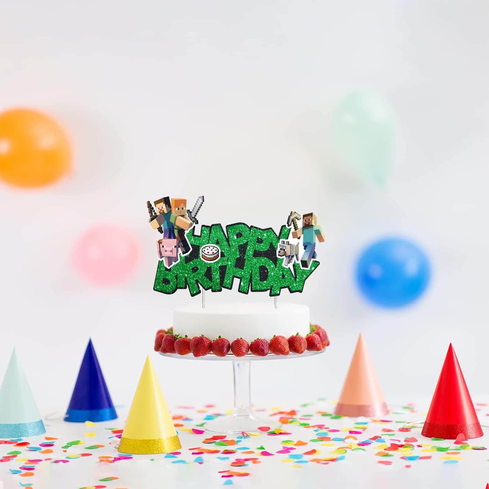 Décoration Gâteau Anniversaire Thème Jeu Vidéo, 13 Cake Toppers Gaming, Décorations Thème Consoles, Joyeux Anniversaire, Toppers Cupcake Pour Fête D 'Anniversaire Enfant
