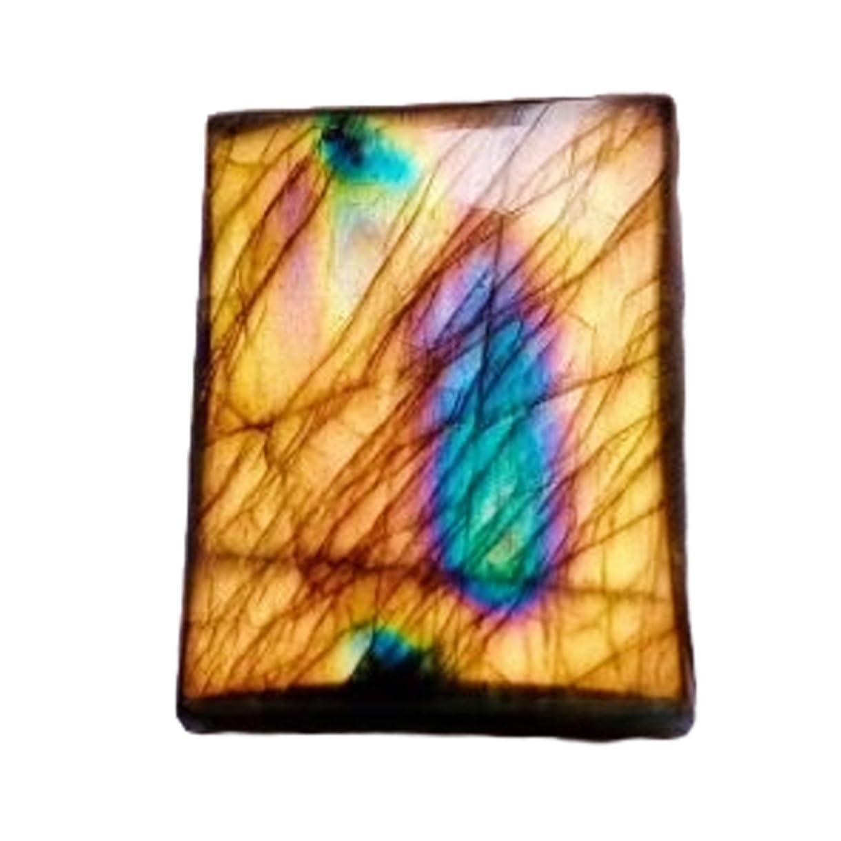 Labradorite jaune cabochon 23x18mm rectangulaire pour création de bijoux - 7