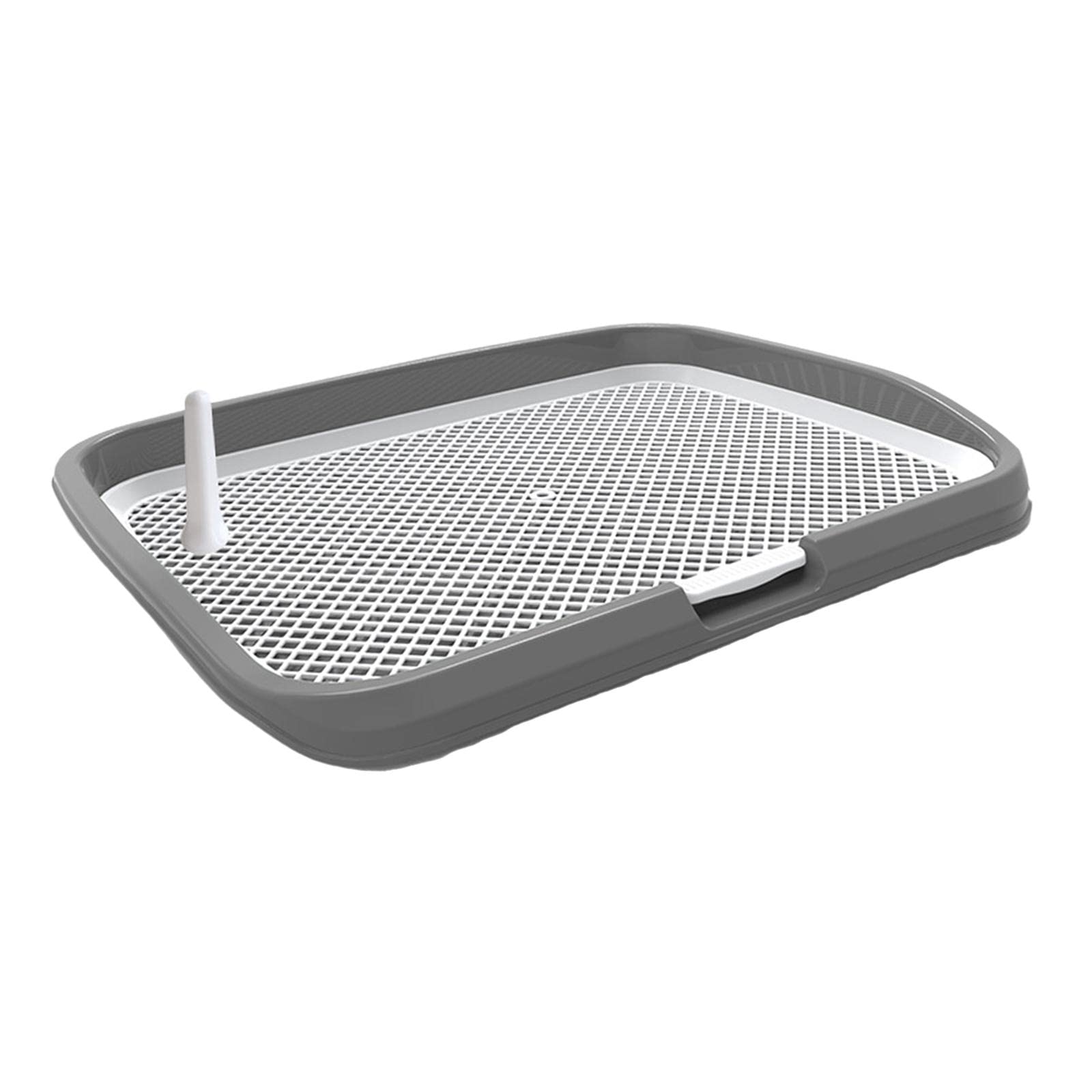 perfk Mesh Training Toilet Puppy Pee Tray with Urinary Column Litter Tray Small Dog Training Pads Puppy Toilet Dog Toilet Dog Accessories Indoor, Gray
