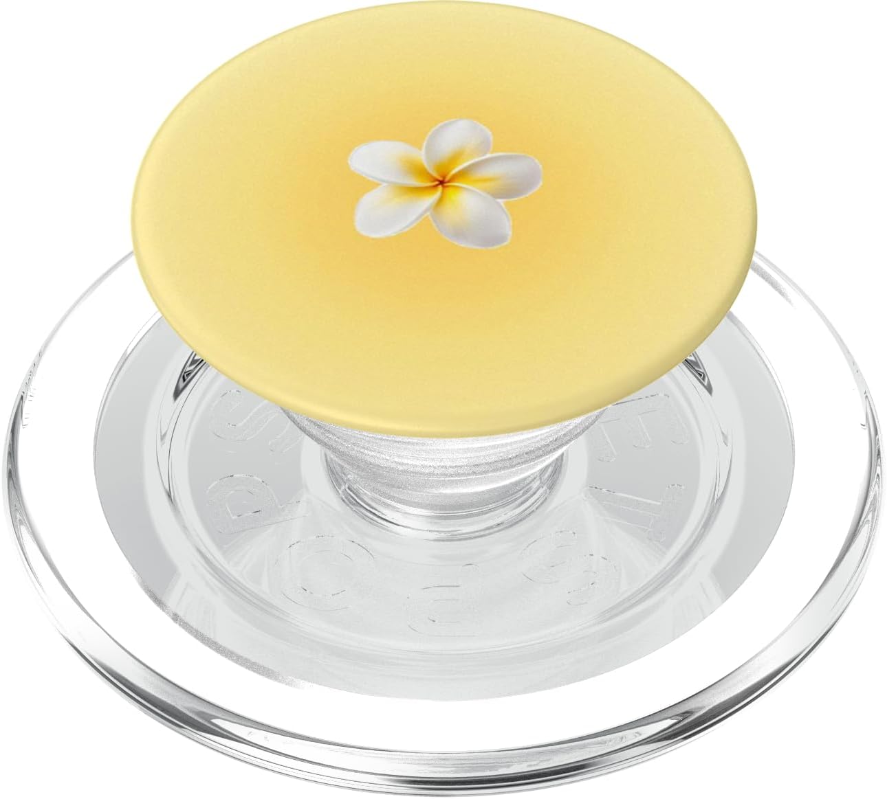 Yellow Plumeria Flower Illustration Print PopSockets PopGrip for MagSafe
