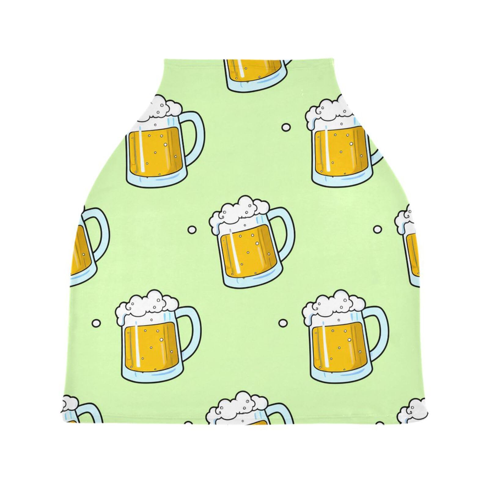 Nesatuwa Baby Car Seat Cover Beer Mug Cartoon Breastfeeding Covers Stretchy Breathable Multi-Use Cover Carseat Canopy for Girls and Boys