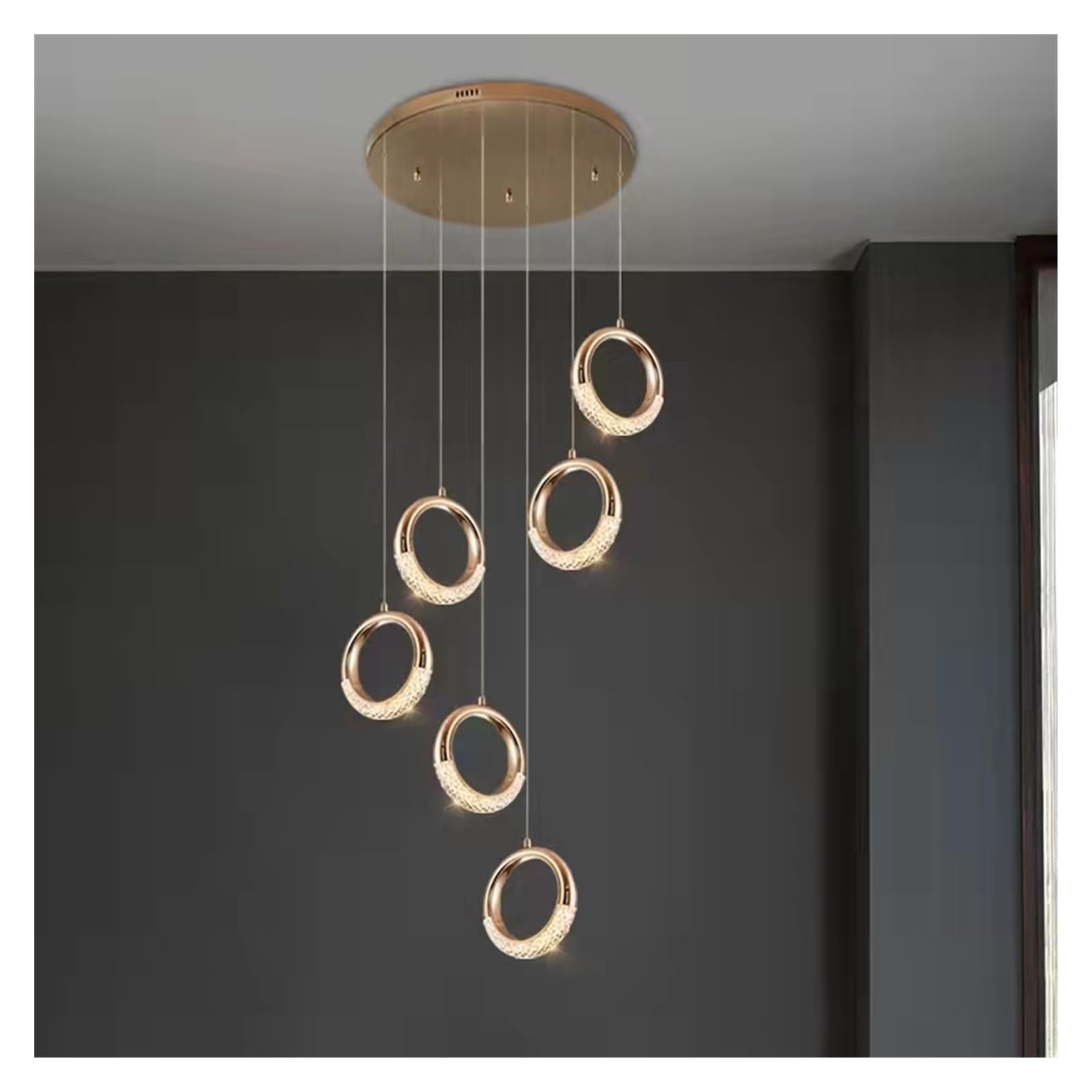 Nordic kolczyki, lampy wiszące do restauracji, designerska willa, mieszkanie, hotel, schody kręte, lampki nocne (6 świateł, ciepłe światło)