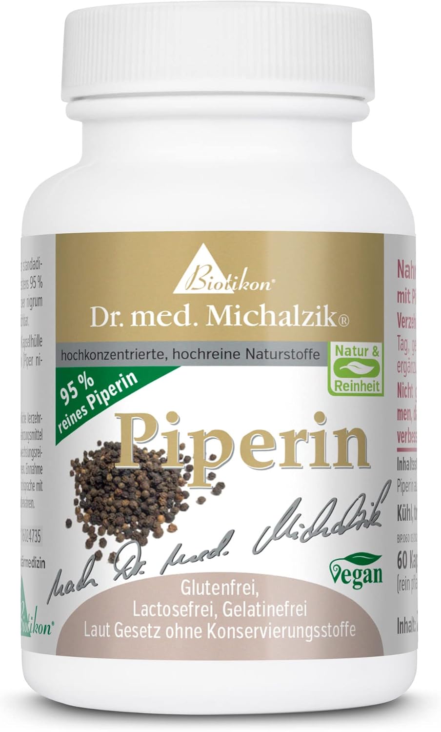 Piperin Dr. med. Michalzik aus Schwarzem Pfeffer bessere Bioverfügbarkeit durch 95 Piperin Piperin Dr. med. Michalzik aus Schwarzem Pfeffer bessere Bioverfügbarkeit durch 95 Piperin