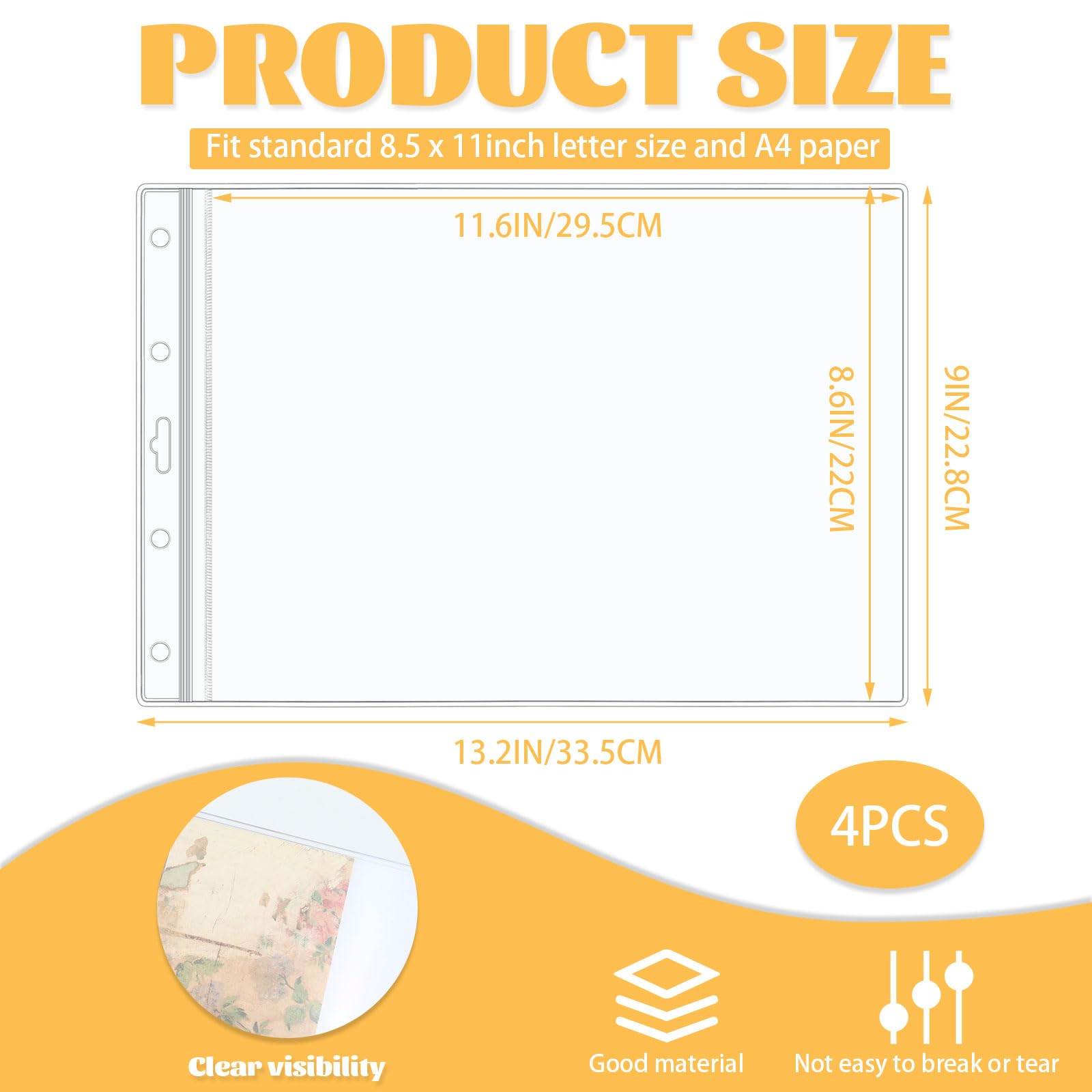 Modixun Heavy Duty A4 Wallets Sheet Protectors - Image 2