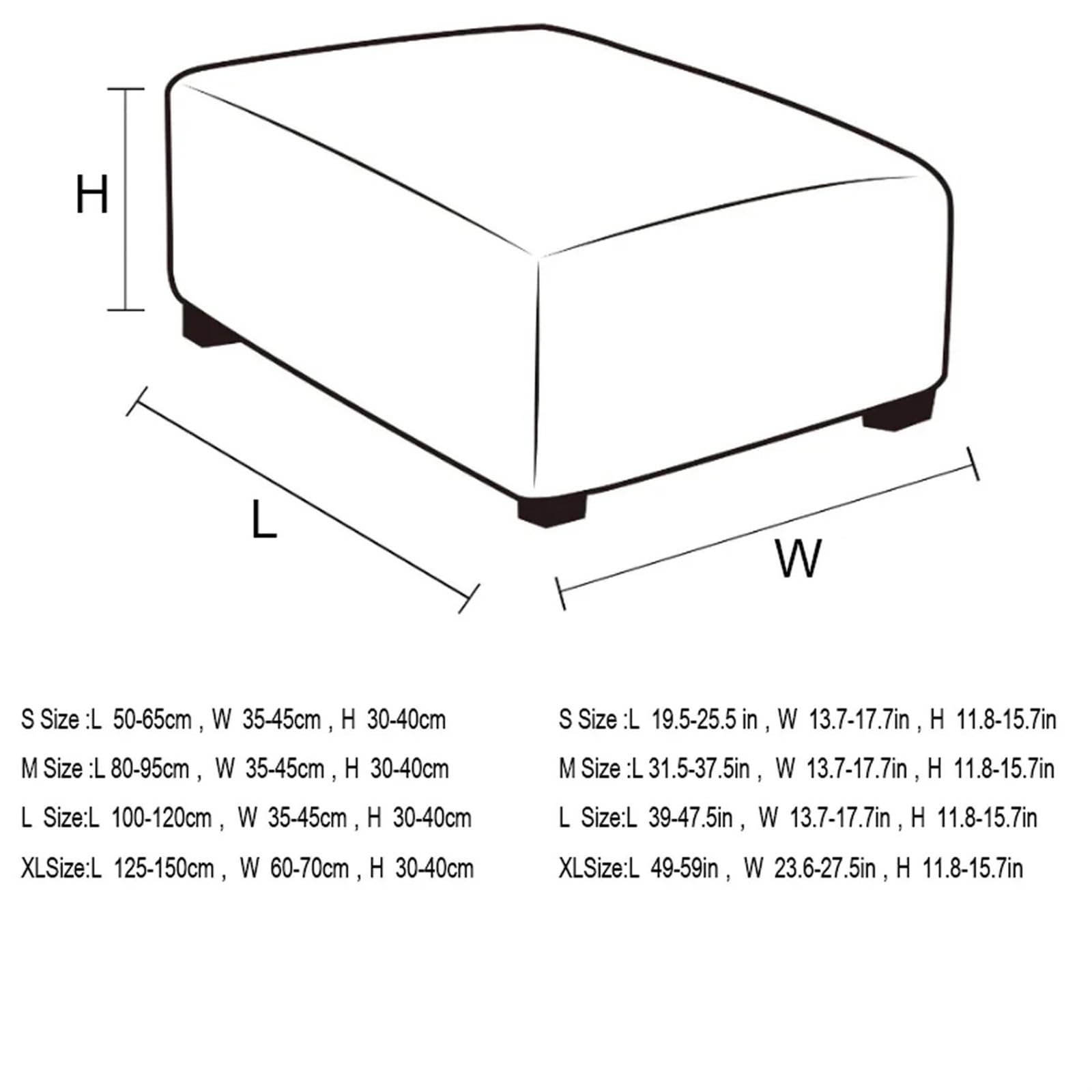 Footstool Puf Cover Fundas de Almacenamiento Plegables y elásticas rectangulares Terciopelo 4 tamaños for reposapiés otomano Lavables extraíbles para Sala Dormitorio(Orange,XL)