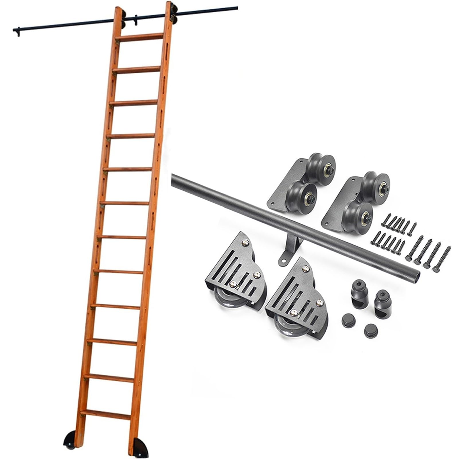 Système de rails pour échelle de grenier mobile de 600 cm, idéal pour maison et bureau