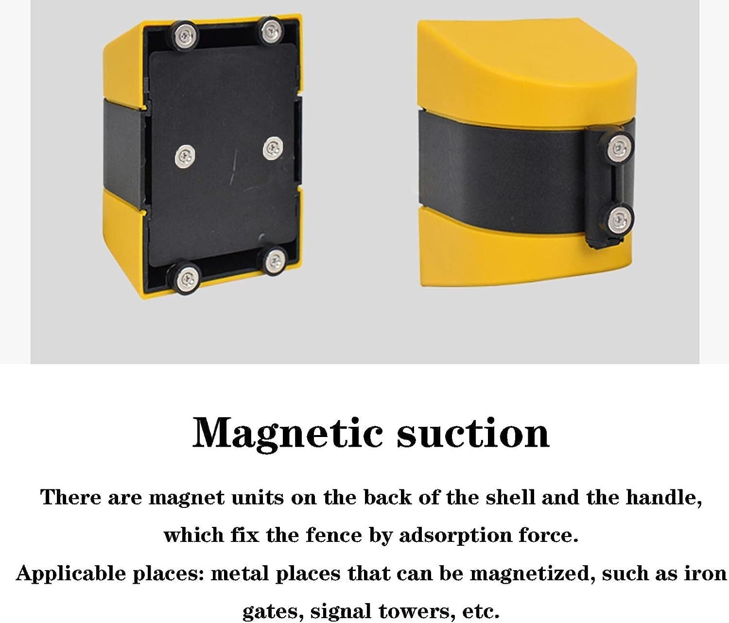 ELzEy Ceinture rétractable magnétique de 10 mètres, Longue Ceinture de contrôle des foules Murale, Harnais avec boîtier en ABS et 8 aimants