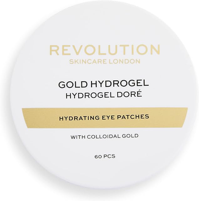 Revolution Skincare London, Gold Eye Hydrogel Hydrating Eye Patches with Colloidal Gold, Pack of 60