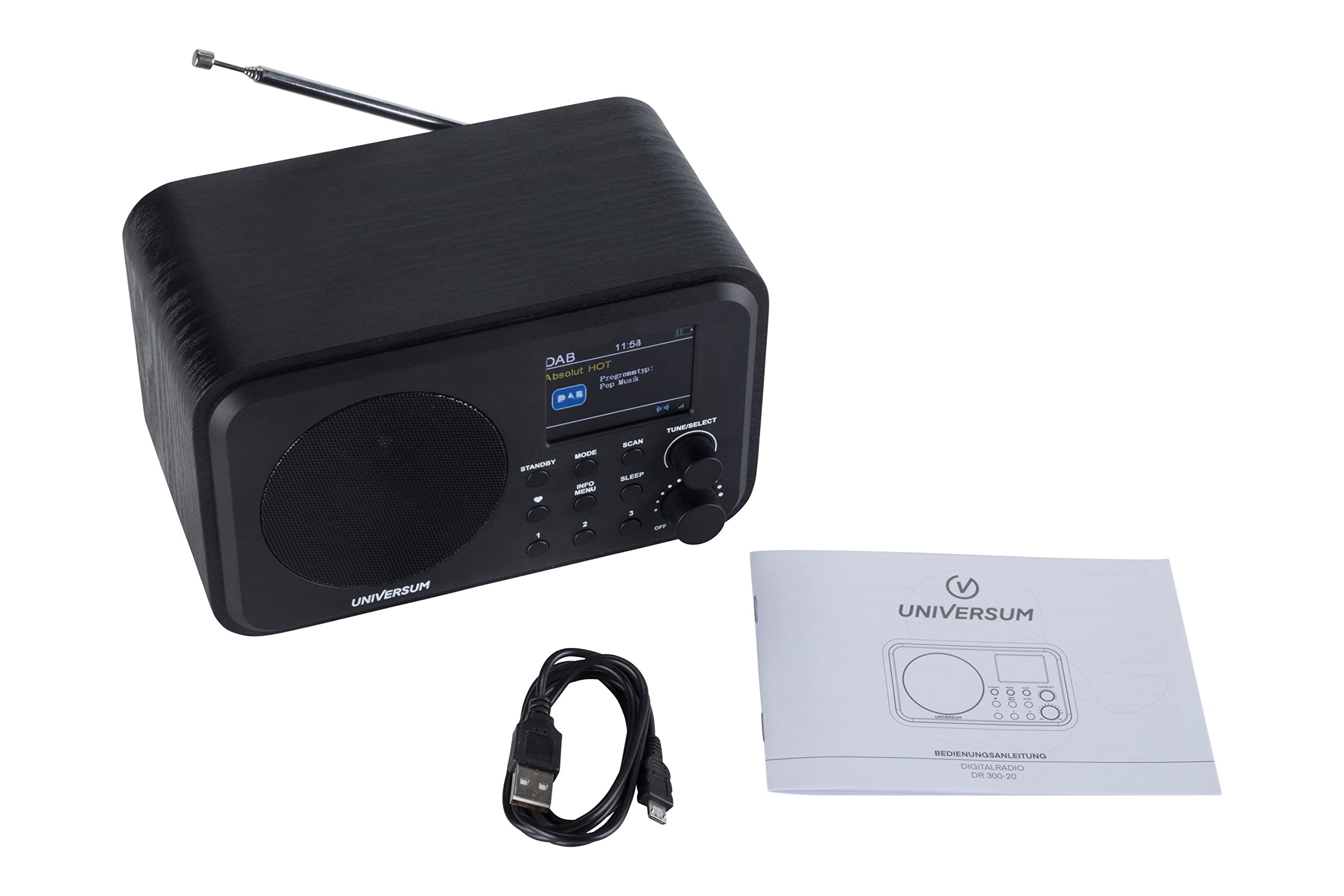UNIVERSUM DAB Digitalradio, UKW Radio, mit Bluetooth, Kopfhörerausgang und Akku DR 300-20