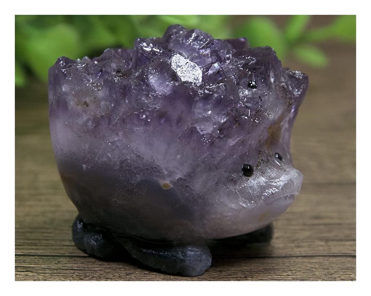 Salud y hogar Cristal violeta natural talla un grupo de erizo
