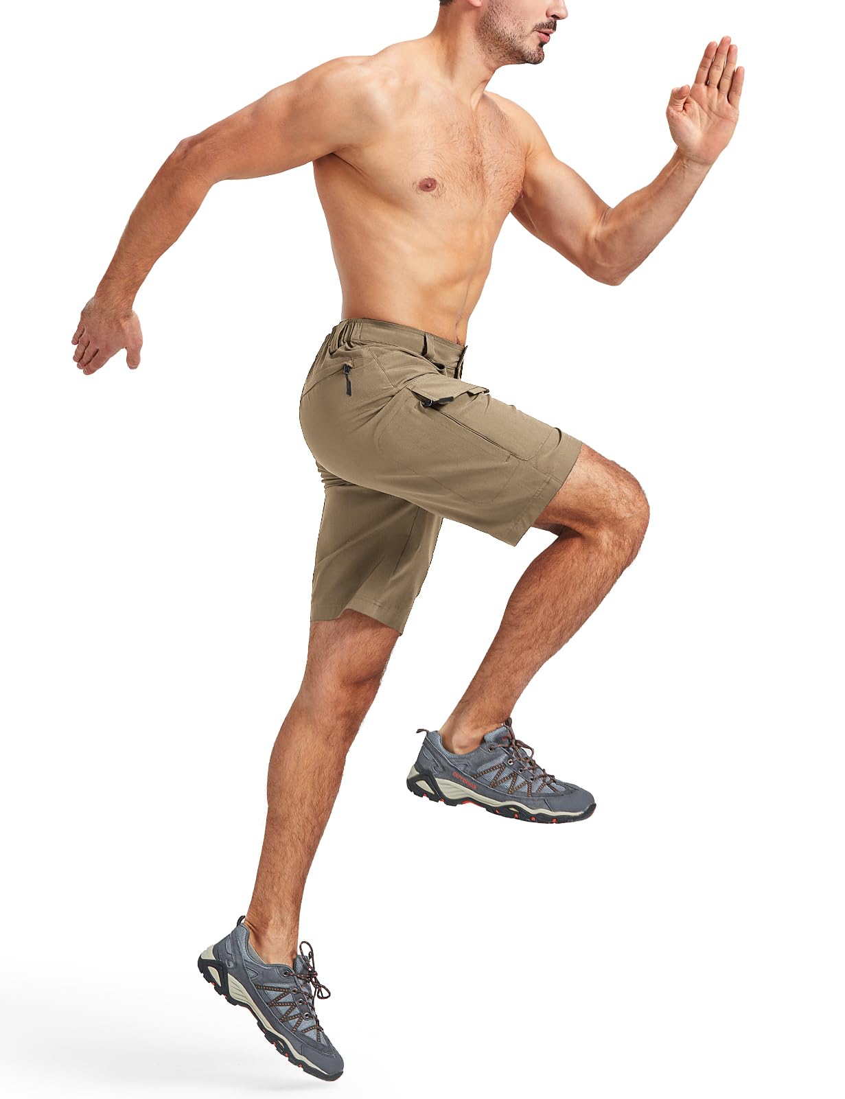 Moosehill Short de randonnée cargo pour homme - Imperméable - Avec 6 poches - Léger et respirant - Pantalon de VTT - Short de cyclisme - Bermuda - Pantalon de trekking - Pantalon d'extérieur d'été
