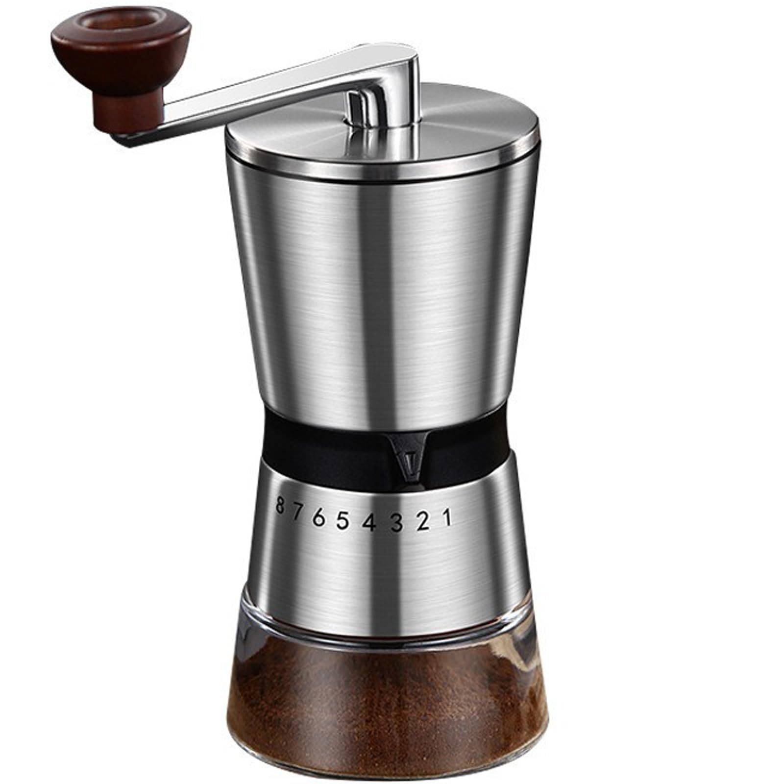 Precision Manual Coffee Grinder for Home Use, 8 Adjustable Coarseness Setting,with Ceramic Universal for Travel Camping