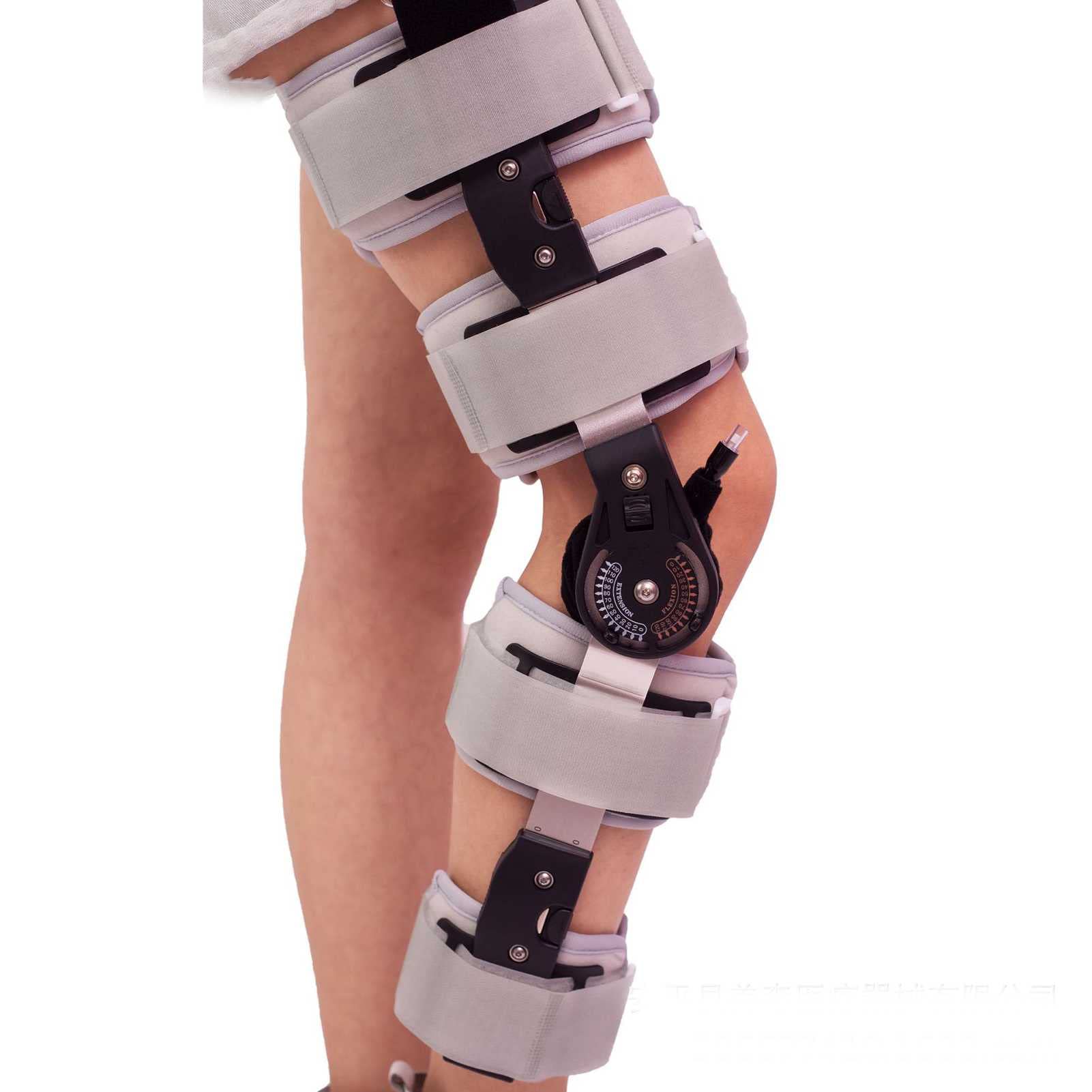 Supporto per Ginocchio Regolabile Rom Tutore per Ginocchio Immobilizzatore con Cerniera per Lesioni al Legamento Crociato Anteriore, Legamento Collaterale Mediale E Legam