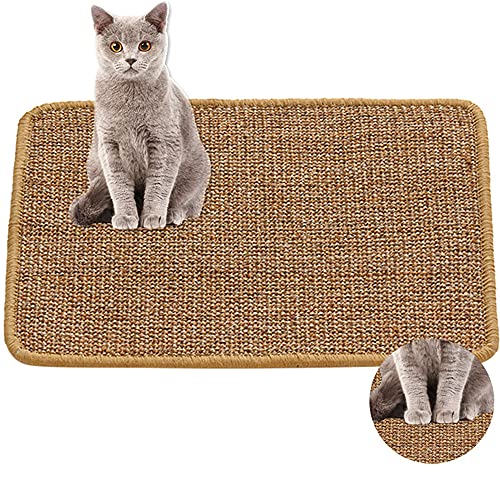 BIGNADO Kratzmatte für Katzen, natürliches Sisal, rutschfest, verschleißfest, horizontal, für den Katzenboden, Kratzmatte für Katzen, Schleifkrallen, schützt Teppich, Sofa, Couch, Teppich (40 x 60 cm) Cover