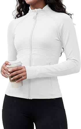 Waitfairy Zip Up Jackets for Women Yoga Gym Running Workout