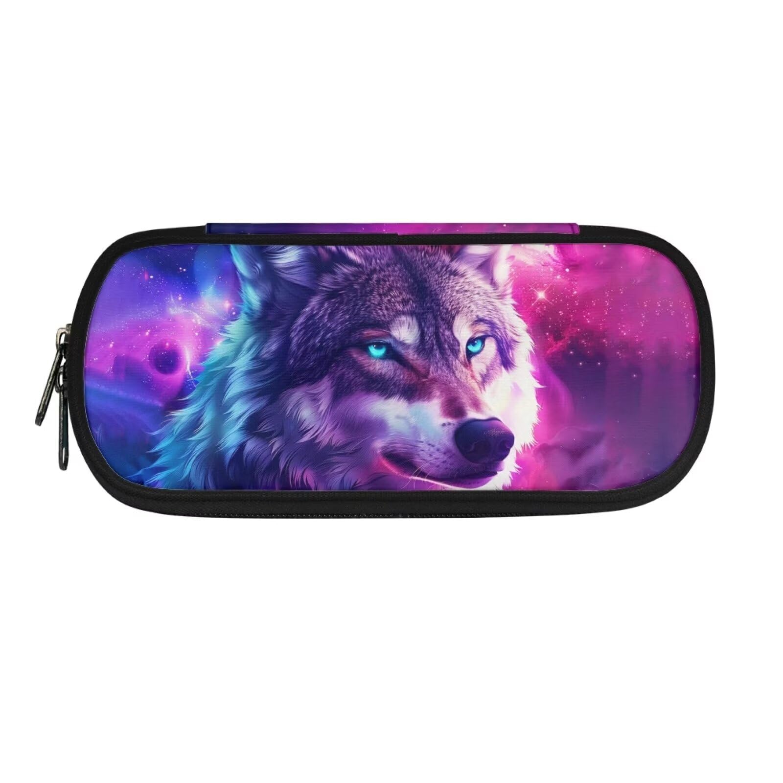 SCRAWLGOD Galaxy Wolf Pencil Case for Boys Large Pencil Bag for Kids Ages 4-6/6-8 Pencil Pouch Pencil Pen Case Office Stationery Storage — image 1