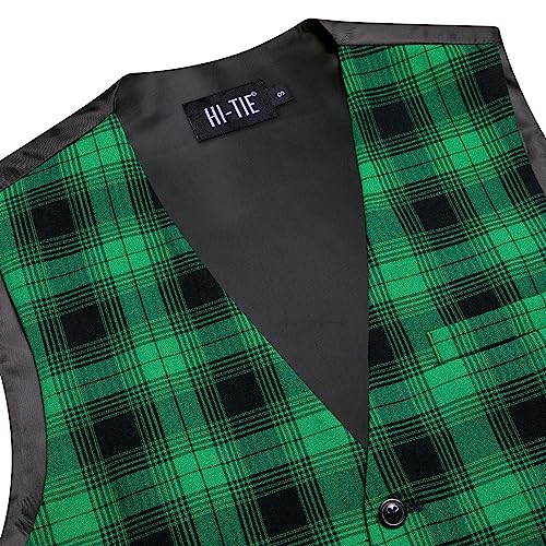 Image of Hi-Tie Men's Formal Solid Suit Vest Slim Fit Wedding Tuxedo Waistcoat