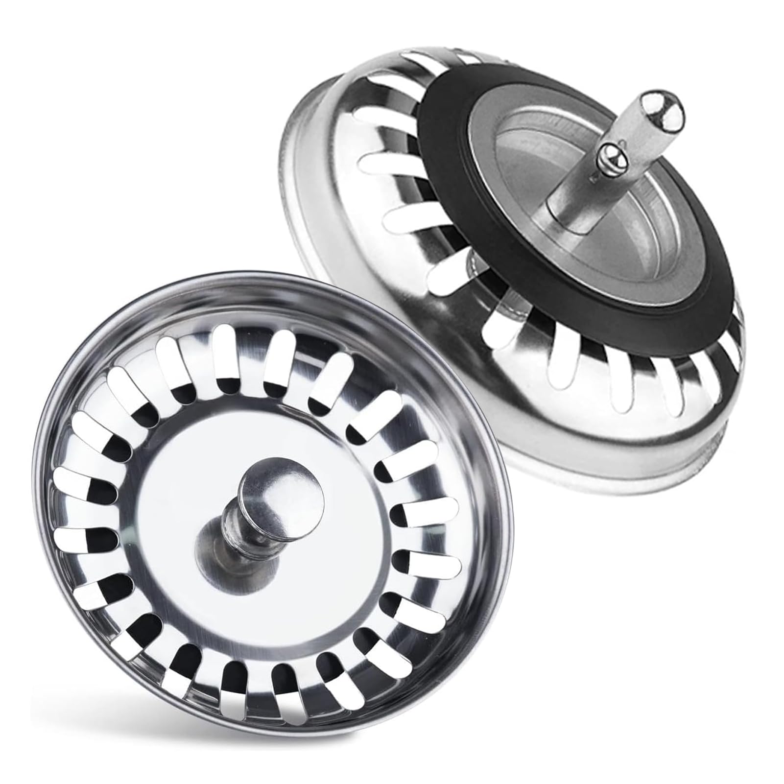 Kitchen Sink Strainer Plug 78mm Hole Diameter-2 Packs, Chonphan 304 Stainless Steel Kitchen Sink Plug Replacement with 20 Holes for Kitchen Sink Food/Hair Catcher