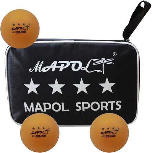 Miniatura 7 de MAPOL 4 Star paletas de ping pong profesionalentrenamiento avanzado con funda para transportar (2 piezas)