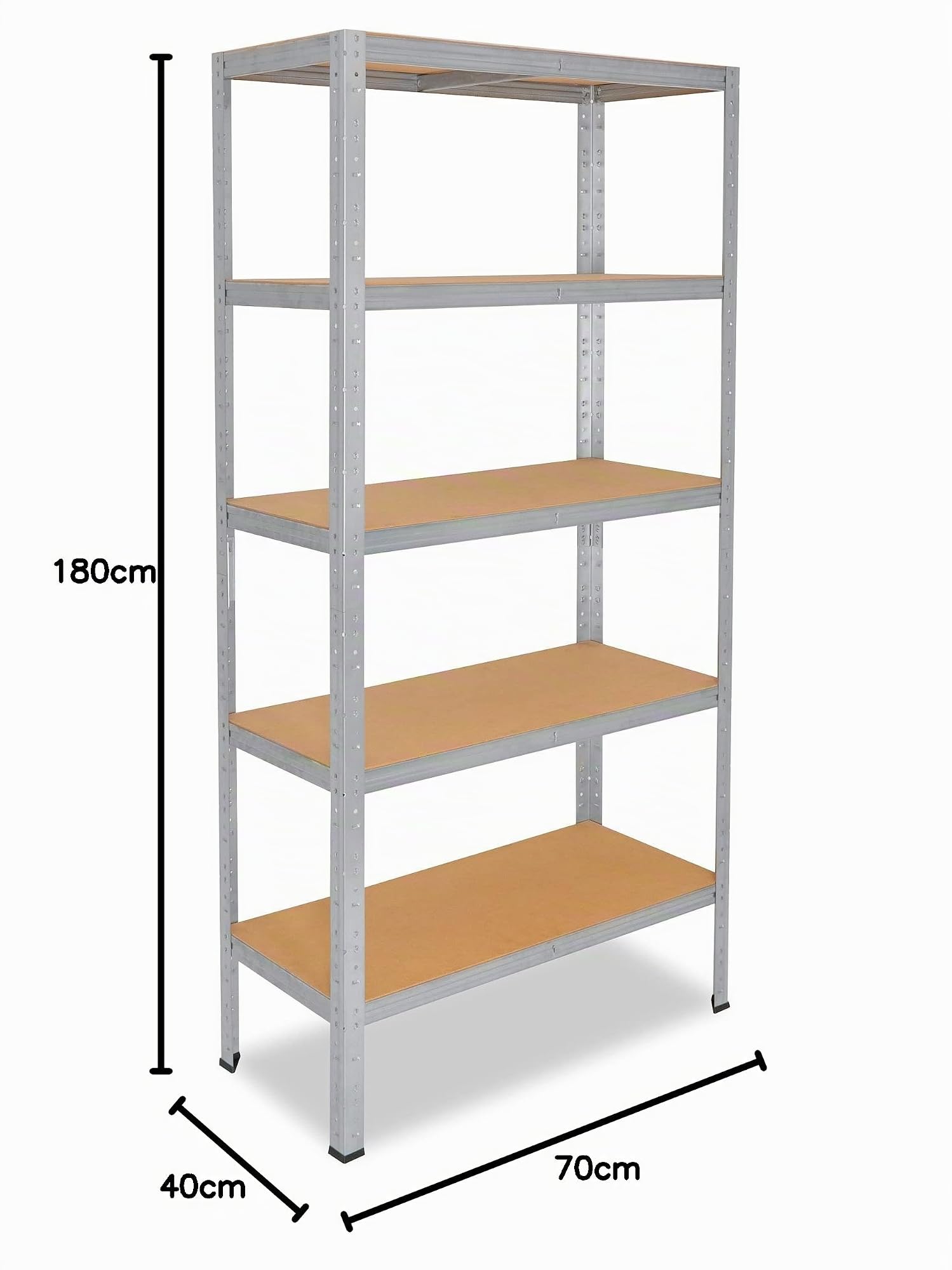 shelfplaza Home 180x70x40 cm Estantería Pesada en galvanizada con 5 baldas y 175 kg de Capacidad de Carga por balda