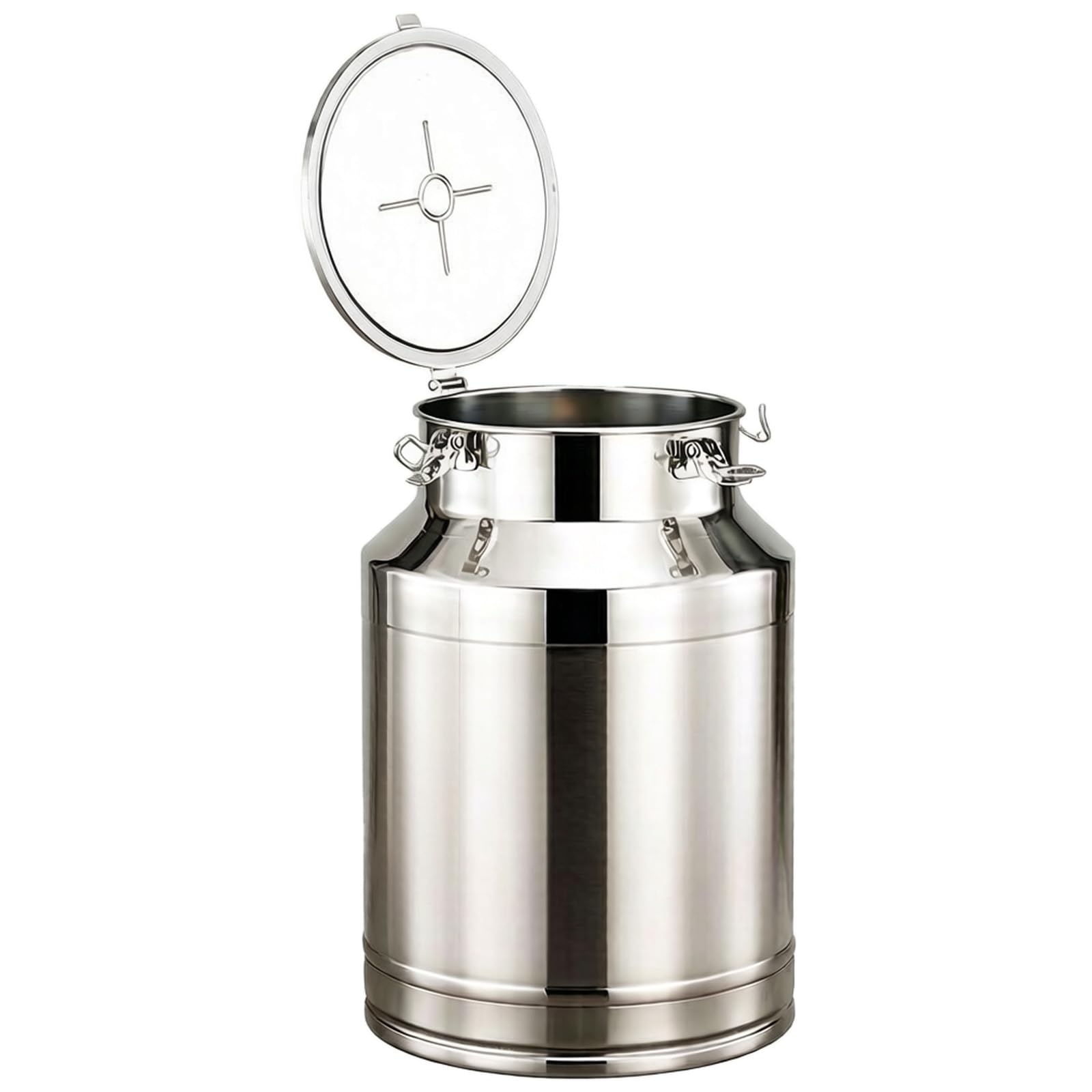 Zihpil 304 Stainless Steel Milk Can Bucket with Adjustable Tension Lock(10L/2.6gal)