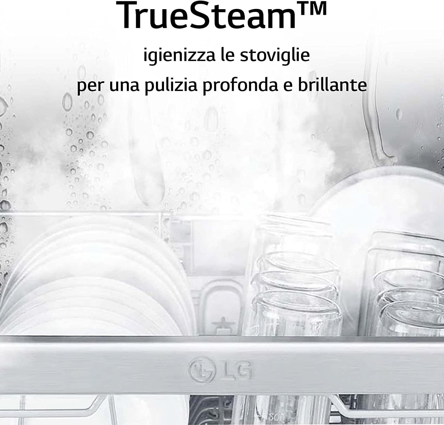LG DF222FPS Lavastoviglie Libera Installazione, 14 Coperti, Wi-Fi con SmartThinQ, Sistema QuadWash a 4 Bracci Irroratori, Vapore TrueSteam, Motore Inverter Direct Drive, 60 x 85 x 60cm, Silver Platino [Classe di efficienza energetica E]