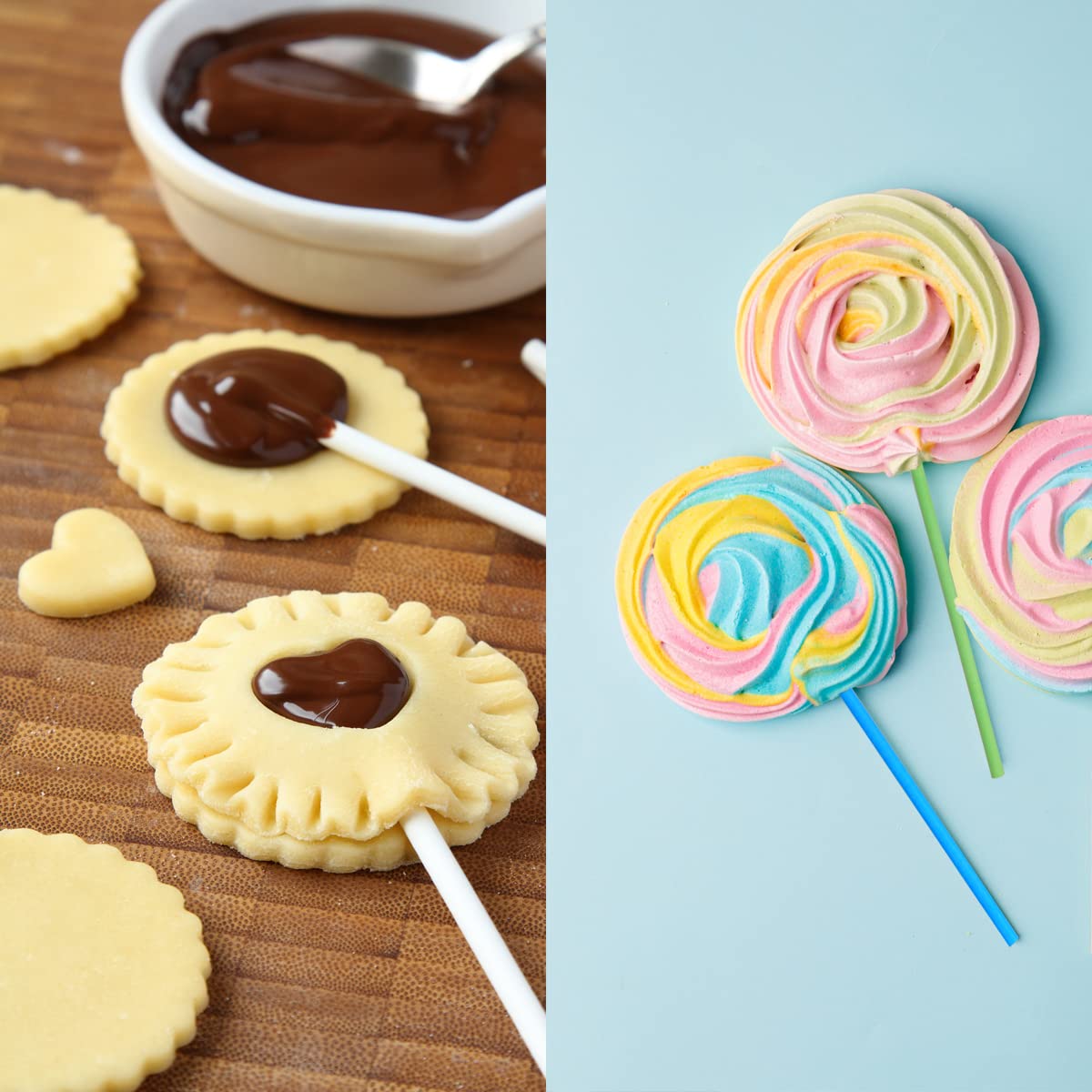 200 Bastoncini Per Cake Pop - Carta Bianca 100x3mm Per Dolci, Torte E Dessert